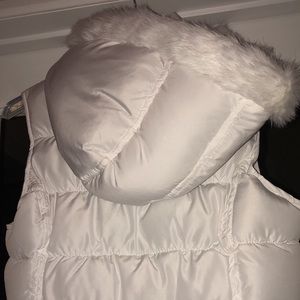 White puffer vest